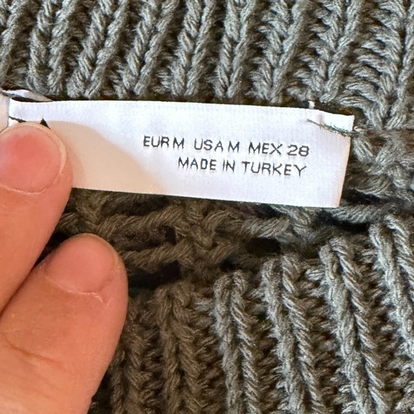 Olive Green Crochet Sweater Knit Top - Picture 8 of 10